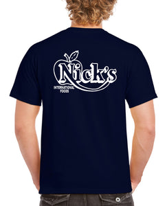 Nick's Produce T-Shirt White On Navy