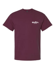 Load image into Gallery viewer, Stuffy&#39;s T-Shirt White On Maroon
