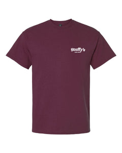 Stuffy's T-Shirt White On Maroon