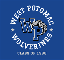 Load image into Gallery viewer, West Potomac Class of 1986 - Royal Blue T-Shirt
